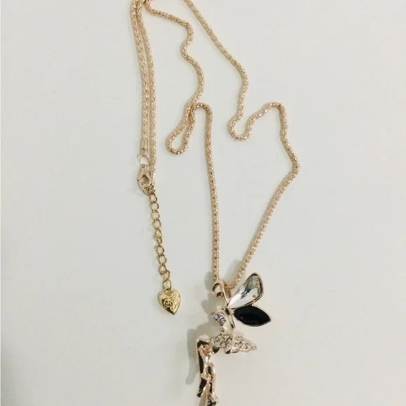 Betsy Johnson Gold tone Fairy Pendant Necklace 🧚♀️ - Picture 3 of 12